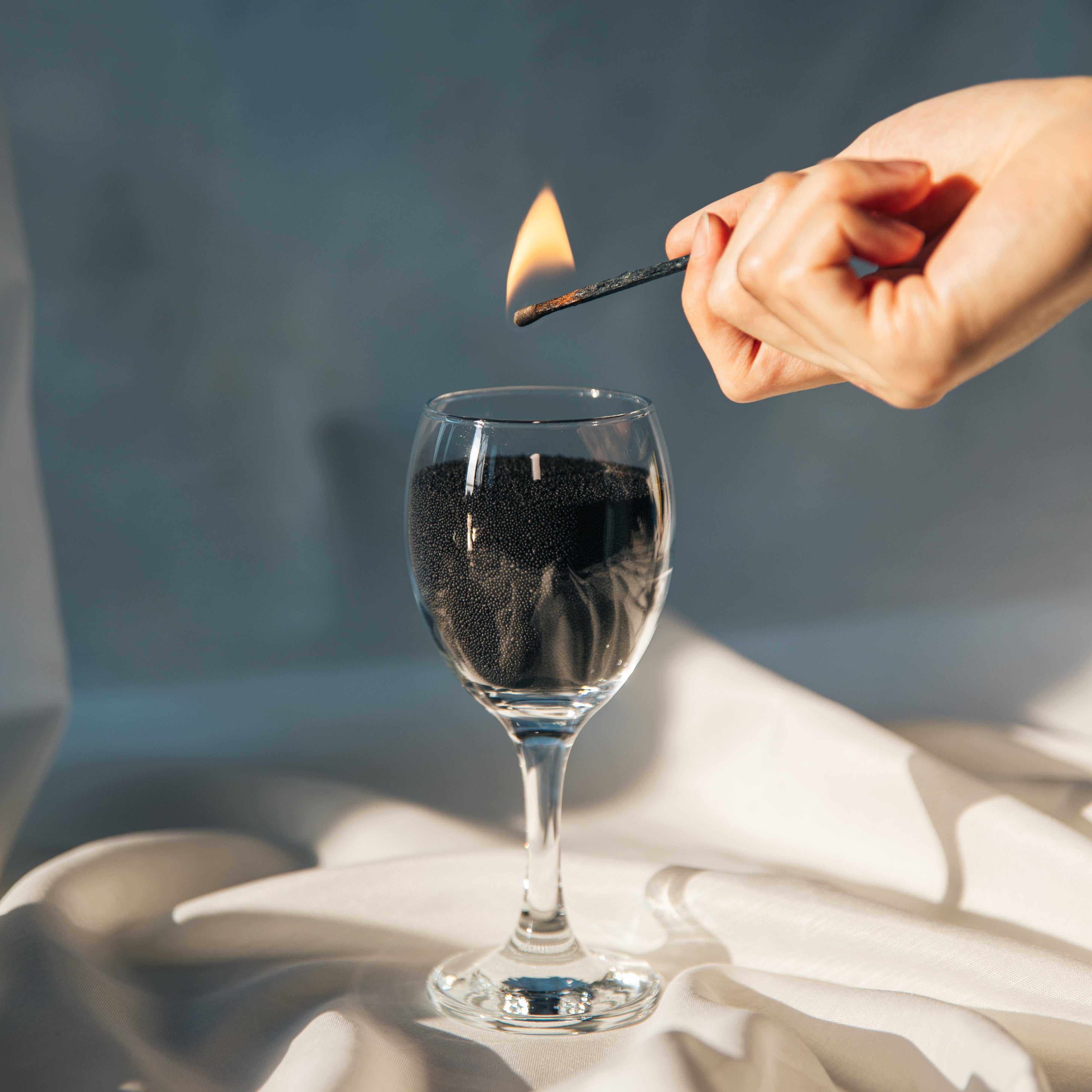 Black, Unscented [無味], - Sand Candle, Pet Friendly